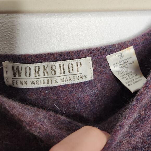 Vintage Mohair Blend Cutoff Sweater Oversized Shirt 80s 90s Medium Shirt - Picture 5 of 6